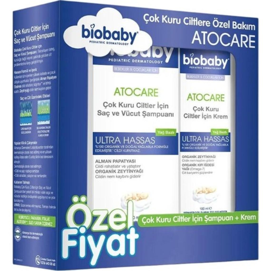 Biobaby Kuru Ve Atopik Ciltler Için Şampuan 300 ml. + Krem 100 ml Çok Kuru Ciltler