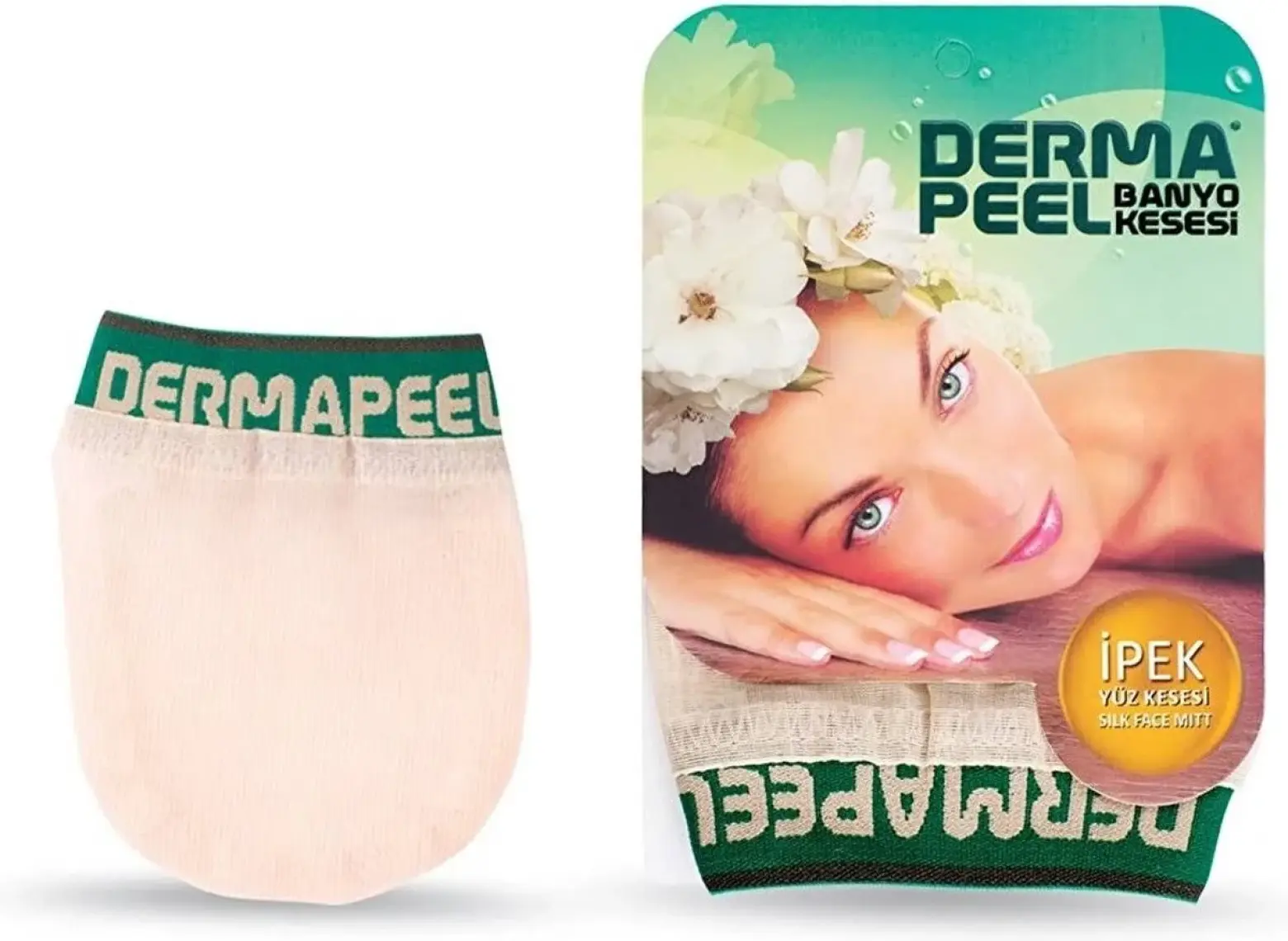 Dermapeel Doğal Ham İpek Yüz Kesesi - Hassas Ciltler için Peeling ve Ölü Deri Temizleme, 1 Adet