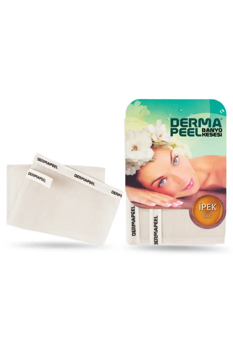Dermapeel Doğal İpek Banyo Kesesi - Hassas Ciltler için Unisex, 1 Adet