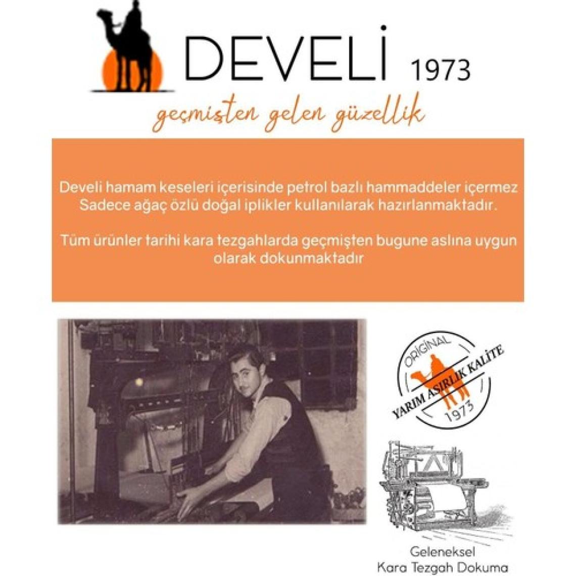Develi 1973 Çift Taraflı Banyo Kesesi - Ağaç Kabuğu Lifli, Sert ve Orta Sert Yüzey, Sık Dokuma, 1 Adet