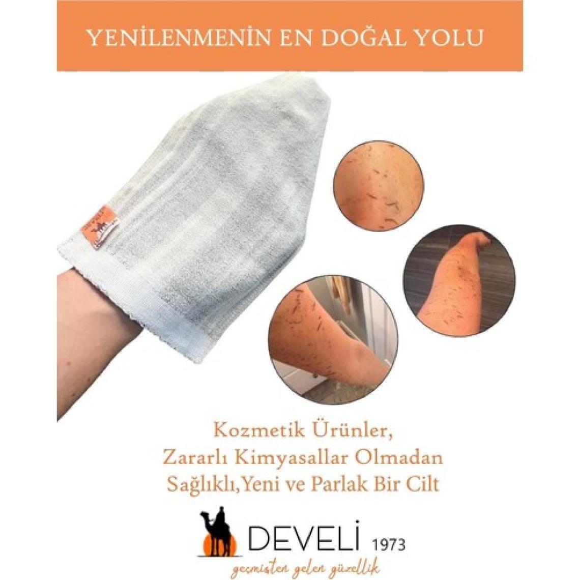 Develi 1973 Çift Taraflı Banyo Kesesi - Ağaç Kabuğu Lifli, Sert ve Orta Sert Yüzey, Sık Dokuma, 1 Adet