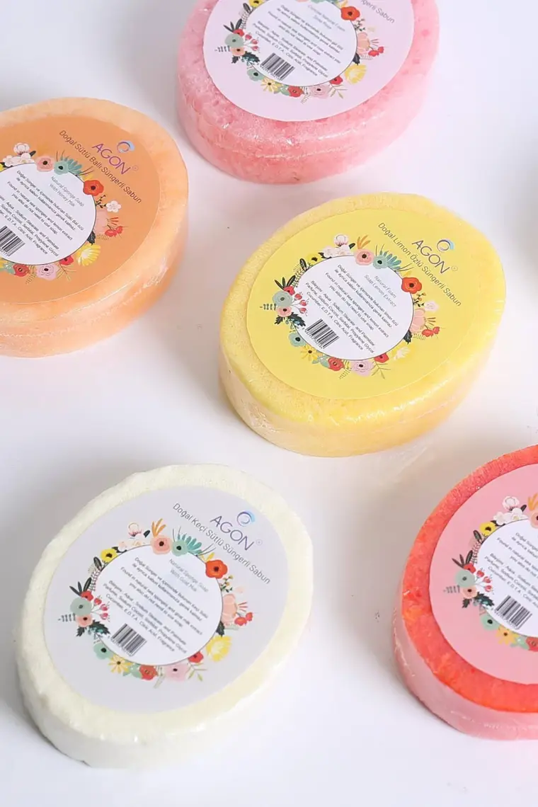 Agon Doğal El Yapımı Limon Özlü Sabunlu Vücut Duş Süngeri 125 gr