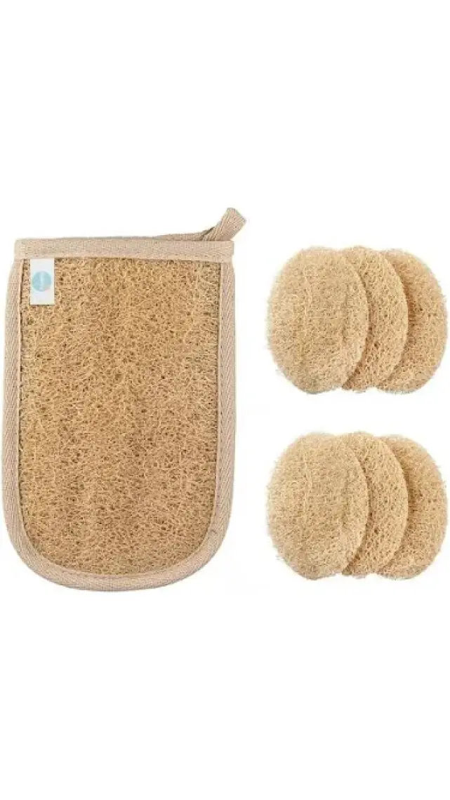 Doğal Banyo Kese Eldiveni Ve 6 Adet Peeling Disk