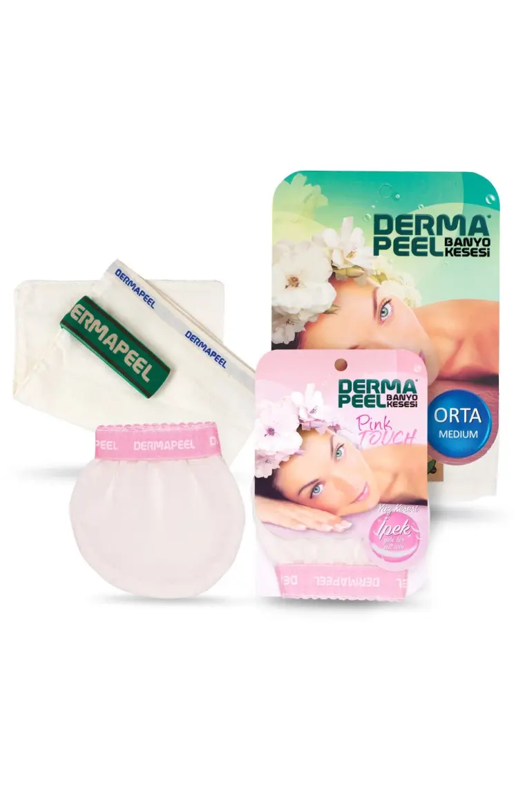 Dermapeel Orta Banyo Kesesi + Pink Touch Yüz Kesesi Set
