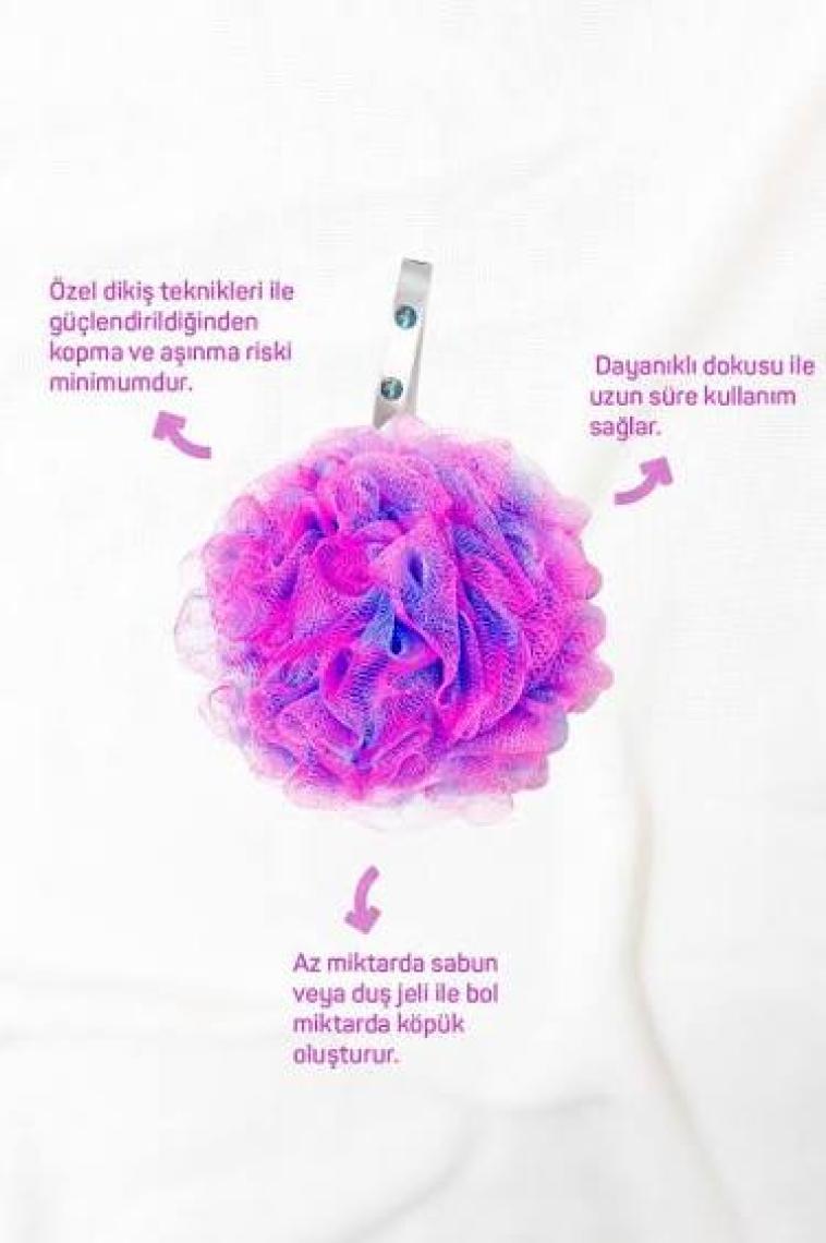 Balmy Yumuşak Pon Pon Banyo Lifi Seti - Cilde Zararlı Olmayan 3'lü XXL Mavi