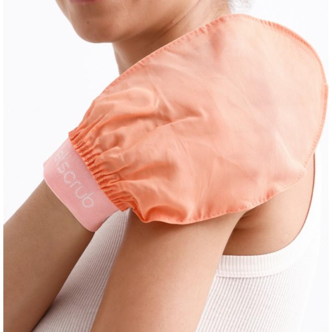 Let'scrub Yavruağzı Lastikli Banyo Duş Kesesi Peeling Eldiveni %100 Floş Ipek Hassas Ciltler Için