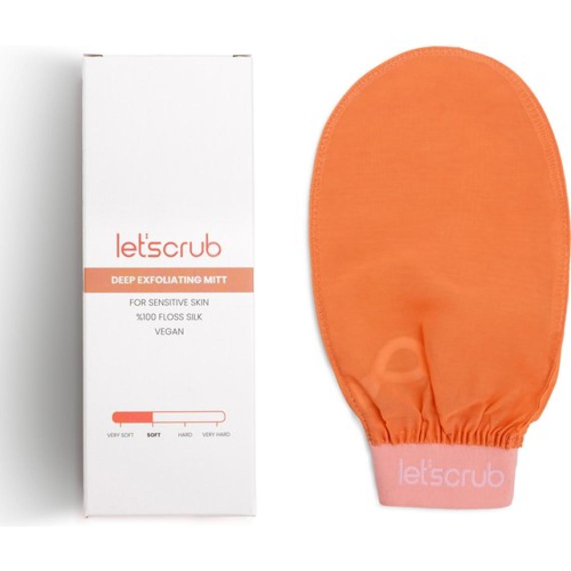 Let'scrub Yavruağzı Lastikli Banyo Duş Kesesi Peeling Eldiveni %100 Floş Ipek Hassas Ciltler Için