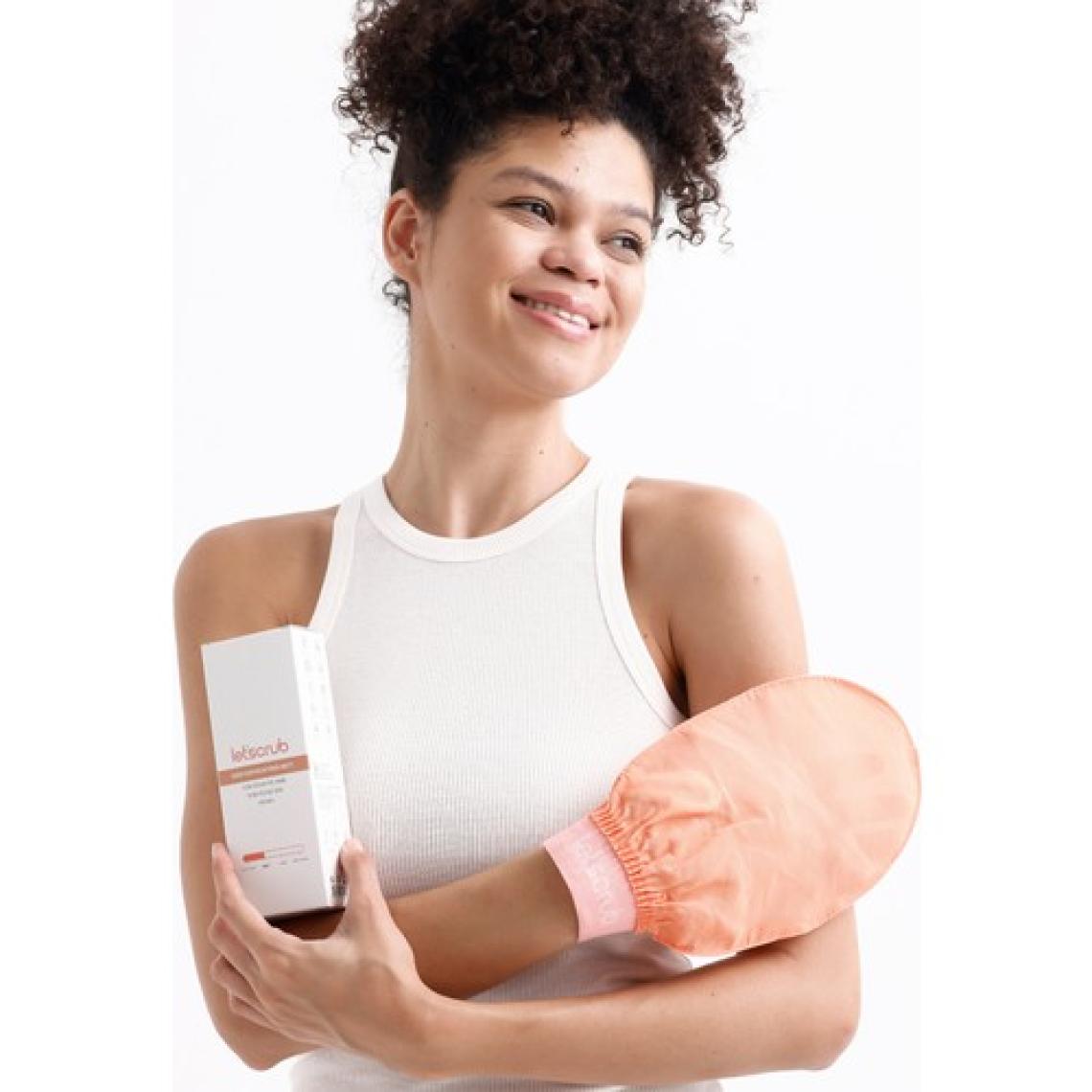 Let'scrub Yavruağzı Lastikli Banyo Duş Kesesi Peeling Eldiveni %100 Floş Ipek Hassas Ciltler Için