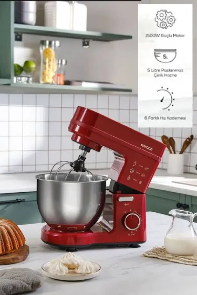 Maestrochef Stella Stand Mikser Cherry Red 1500w 5 Litre