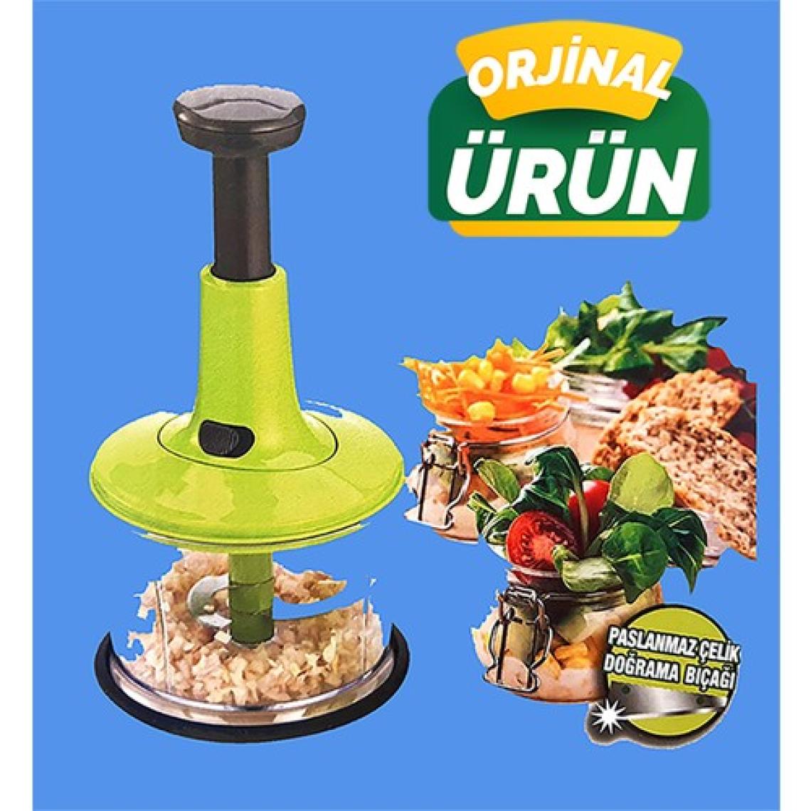 Yakut El Basmalı Doğrayıcı Rondo 3 Bıçaklı Yakut Manuel El Rondosu Yeşil Basmalı Blender