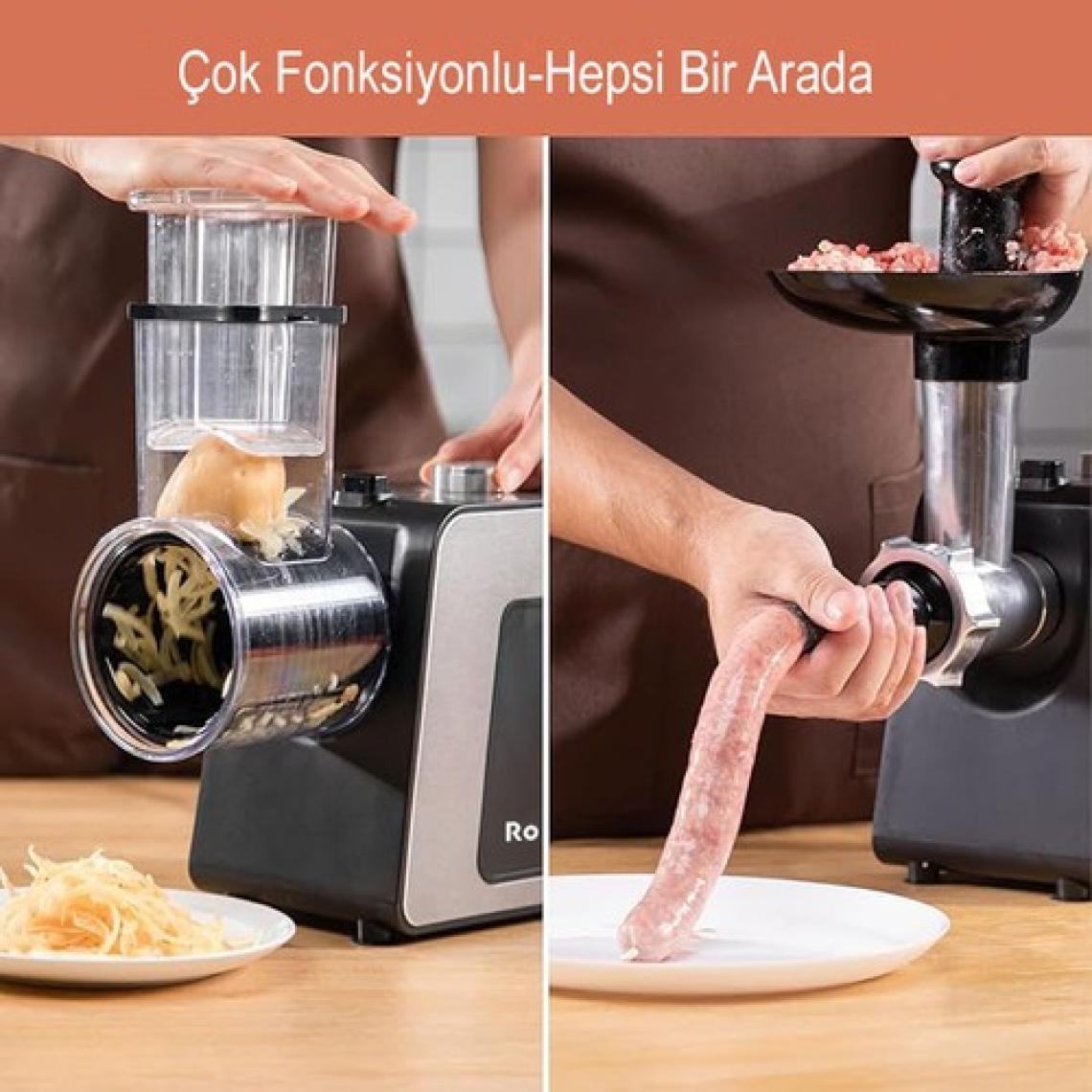 Robx R10 Çok Fonksiyonlu Içli Köfte Sosis Yapma & Salata Peynir Doğrama Dilimleme Makinası
