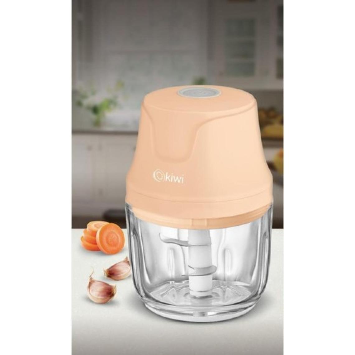 Mediterian Cam 3 Bıçaklı Şarjlı Cam Gıda Doğrayıcı KC-8204 Somon Yok Resmi Distribütör Garantili 220 - 240 V B