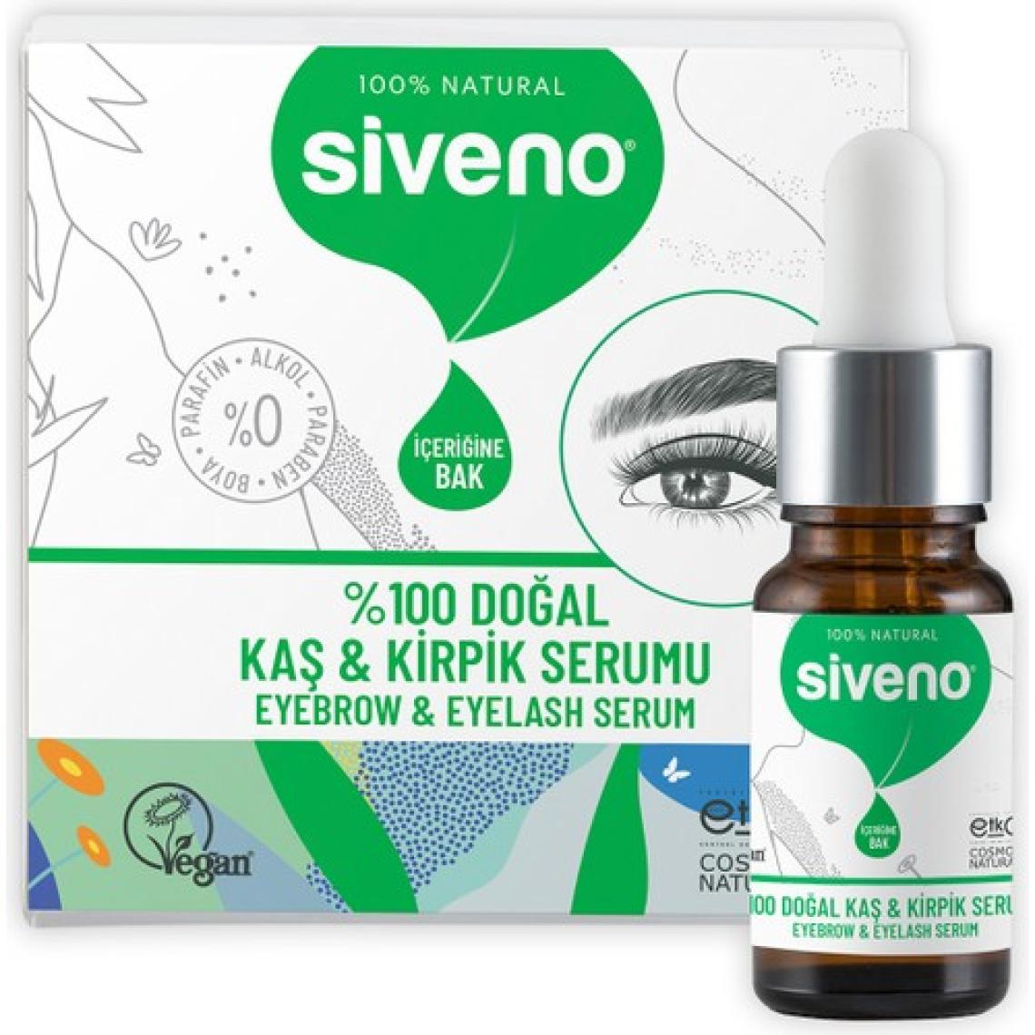 Siveno %100 Doğal Kaş Ve Kirpik Serumu Bitkisel Yoğunlaştırıcı Canlandırıcı Yoğun Bakım Yağı Vegan 10 ml
