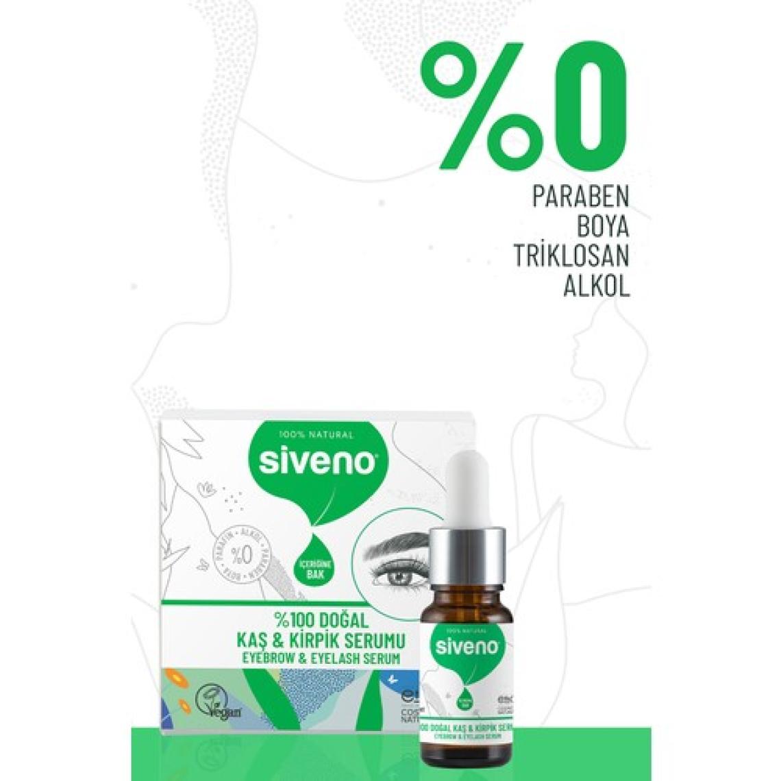 Siveno %100 Doğal Kaş Ve Kirpik Serumu Bitkisel Yoğunlaştırıcı Canlandırıcı Yoğun Bakım Yağı Vegan 10 ml