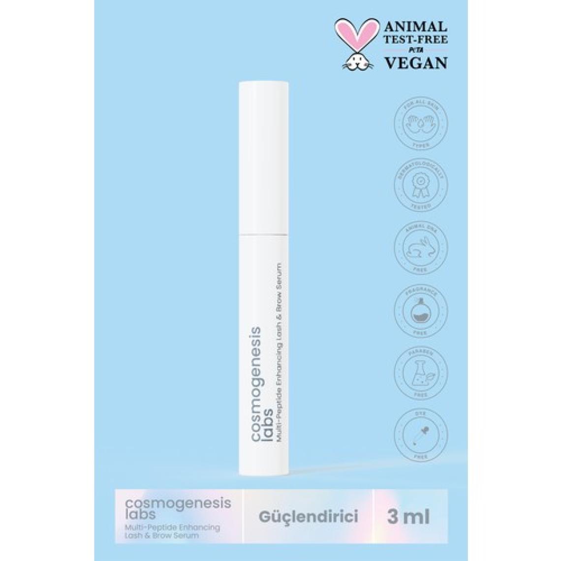 Cosmogenesis Labs Kaş & Kirpik Şekillendiren Güçlendiren Besleyici Serum 3ml Sıkı Dolgun Yoğun ve Canlı Görünüm