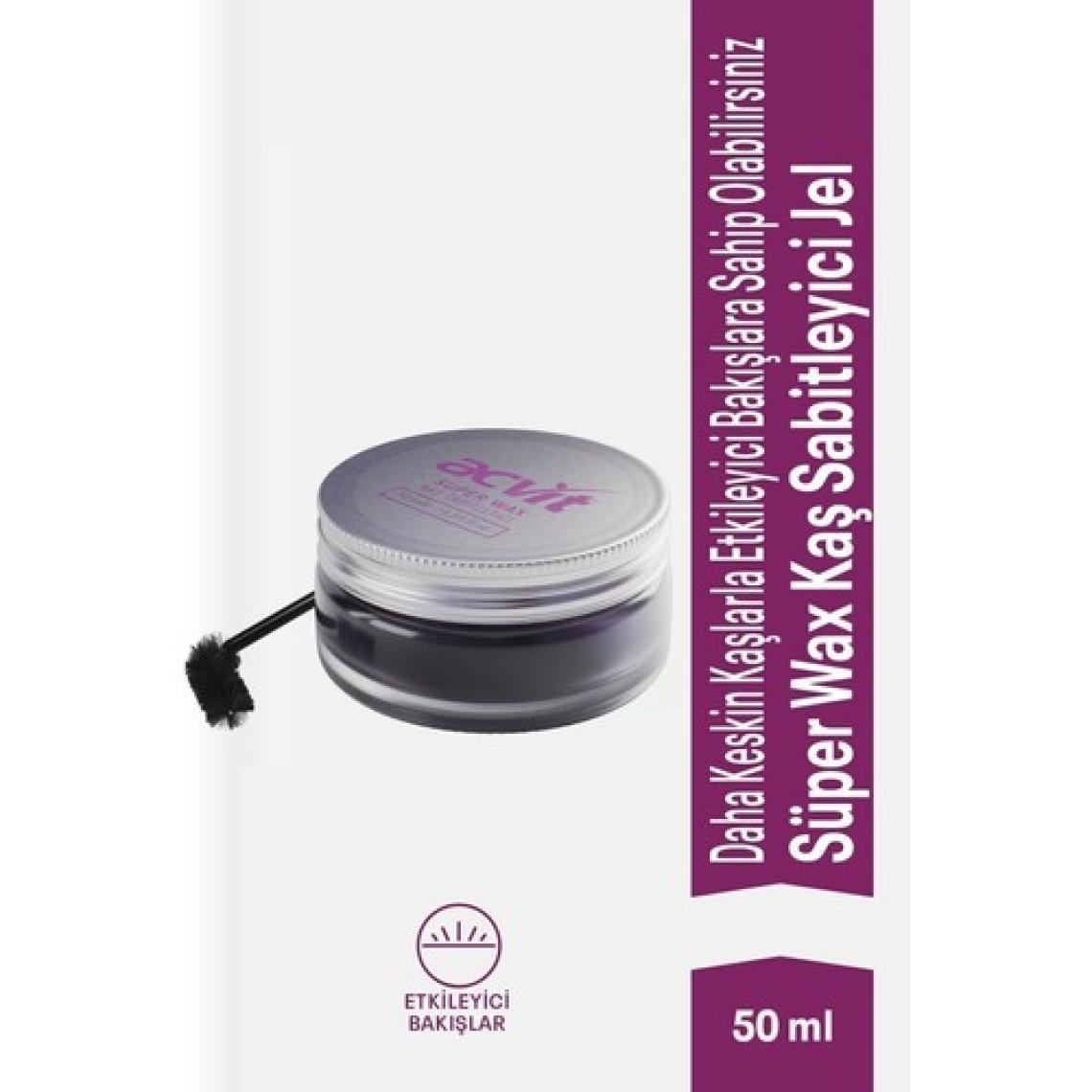 Acvit Kaş Sabitleyici Jel 50 ml - Suya ve Tere Dayanıklı, Doğal Görünümlü, Uzun Süre Kalıcı, Vitamin Takviyeli, Dermatolojik Olarak Test Edilmiştir