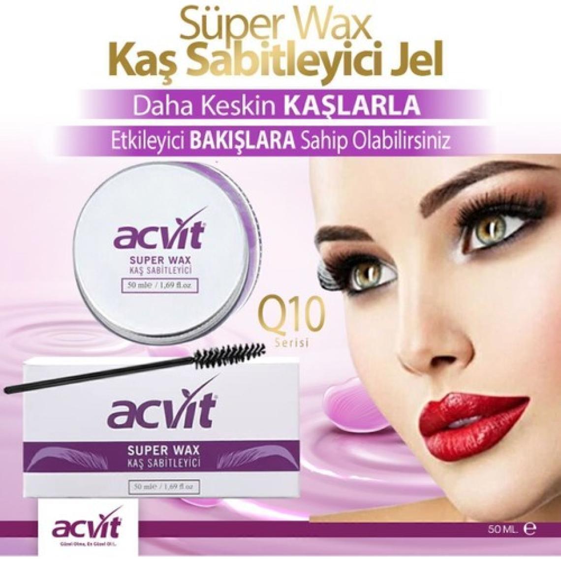 Acvit Kaş Sabitleyici Jel 50 ml - Suya ve Tere Dayanıklı, Doğal Görünümlü, Uzun Süre Kalıcı, Vitamin Takviyeli, Dermatolojik Olarak Test Edilmiştir