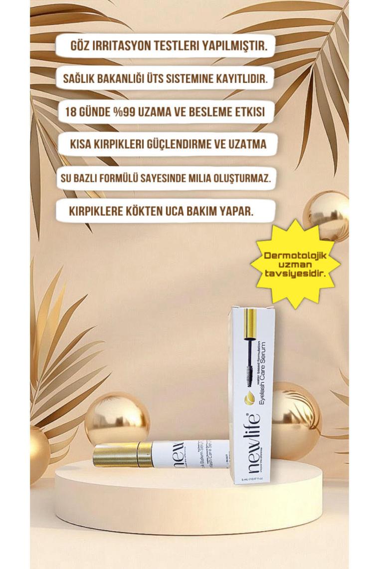 New Life Kirpik ve Kaş Besleyici Bakım Serumu (Su Bazlı)  5ml