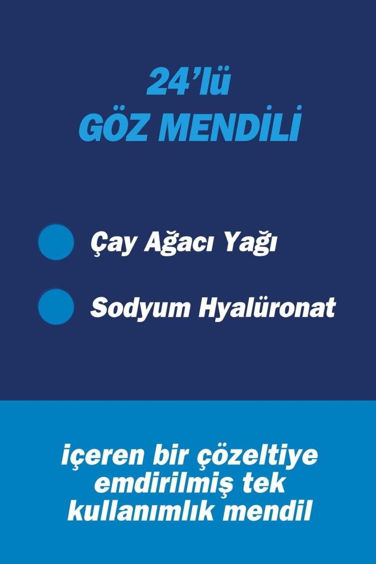 Swab Göz Çevresi Mendili 24'lü Göz Ve Makyaj Temizleme(ÇAY AĞACI YAĞI / TEA TREE OIL)