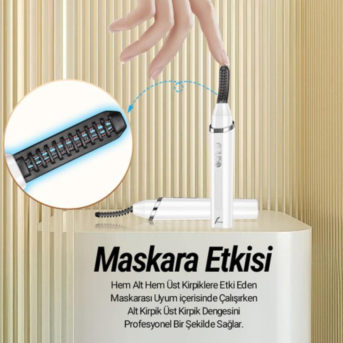 Veryfit Isıtmalı Kirpik Kıvırıcısı, 3 Sıcaklık Modlu Elektrikli Kirpik Fırçası Usb-C Şarjlı