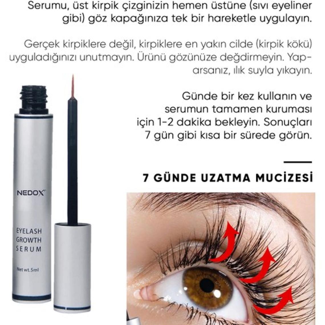 Nedox Kaş ve Kirpik Uzatıcı, Onarıcı, Besleyici ve Serum 5 ml