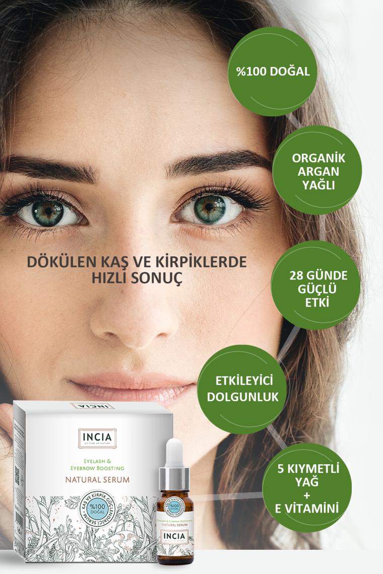 %100 Doğal Kaş Ve Kirpik Güçlendirici Serum Bitkisel Yoğunlaştırıcı Yoğun Bakım Yağı Vegan 10 ml