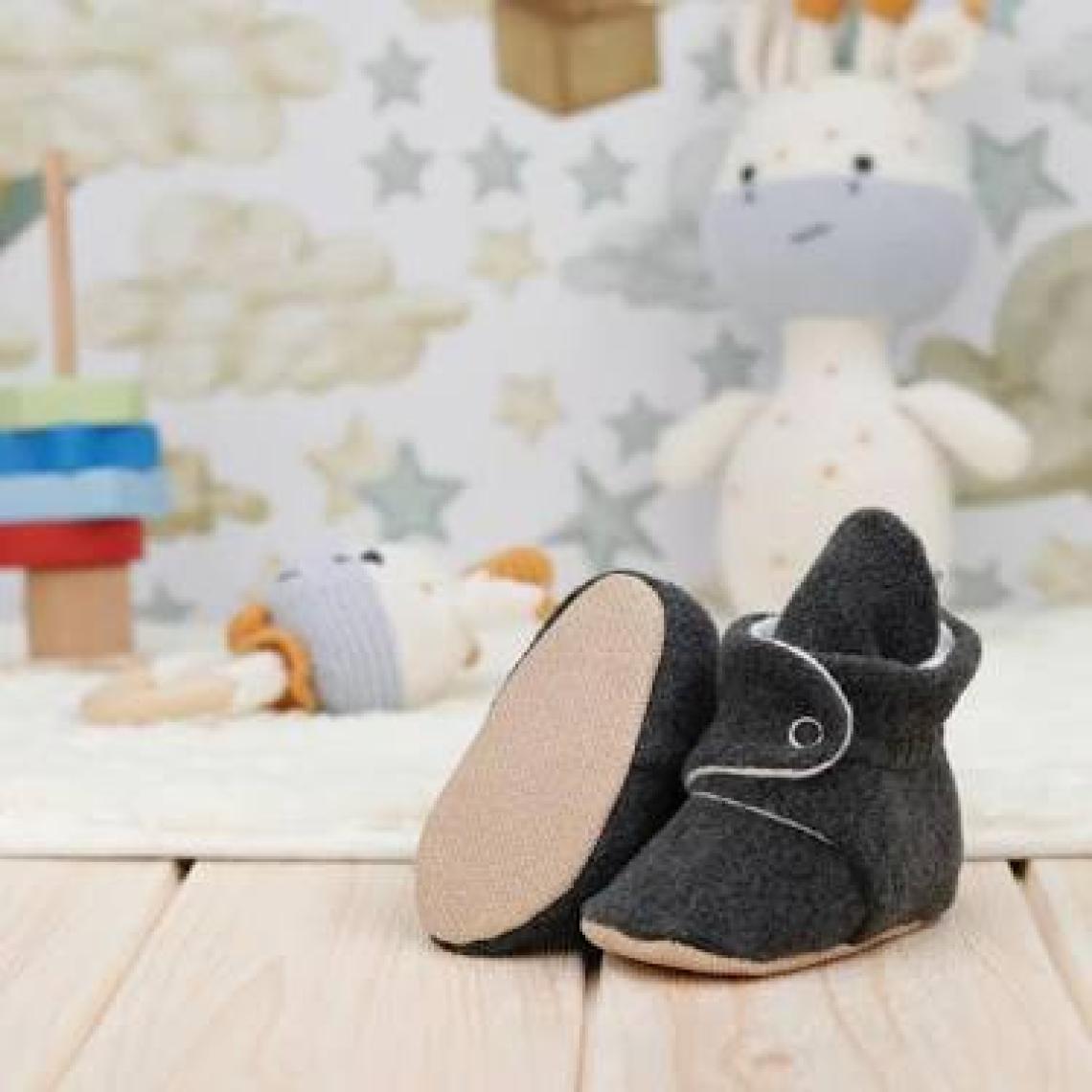 Ella Bonna Polar Bebek Pandufu, Kaydırmaz Taban, Ev Botu, Kreş Ayakkabısı Patik, Gri