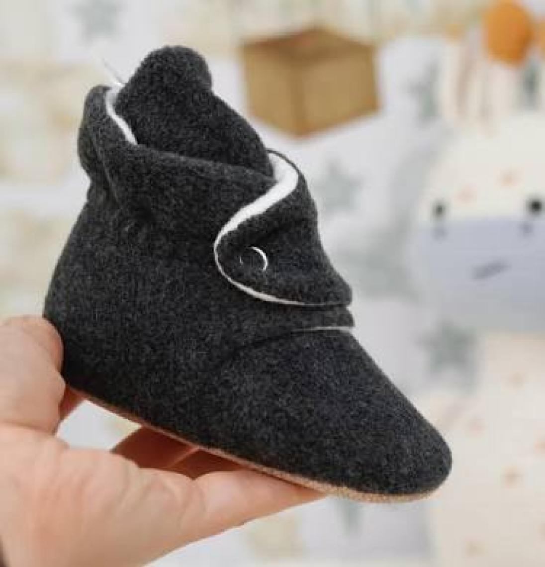 Ella Bonna Polar Bebek Pandufu, Kaydırmaz Taban, Ev Botu, Kreş Ayakkabısı Patik, Gri
