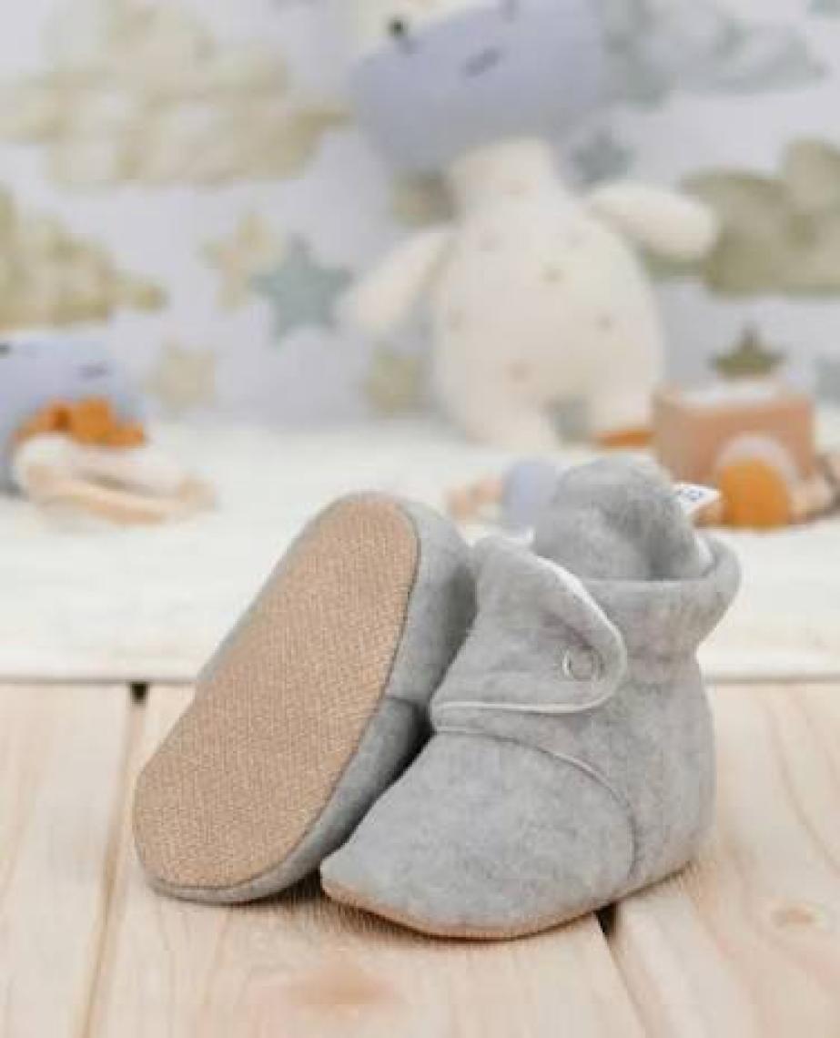 Ella Bonna Polar Bebek Pandufu, Kaydırmaz Taban, Ev Botu, Kreş Ayakkabısı Patik, Gri