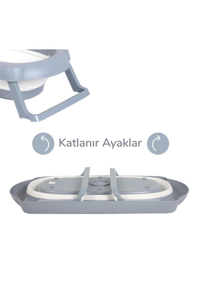3 Parça Bebek Küvet Seti, Bebek Banyo Küveti, Katlanır Küvet 50 Litre