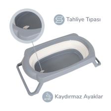 3 Parça Bebek Küvet Seti, Bebek Banyo Küveti, Katlanır Küvet 50 Litre