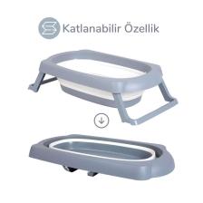 3 Parça Bebek Küvet Seti, Bebek Banyo Küveti, Katlanır Küvet 50 Litre