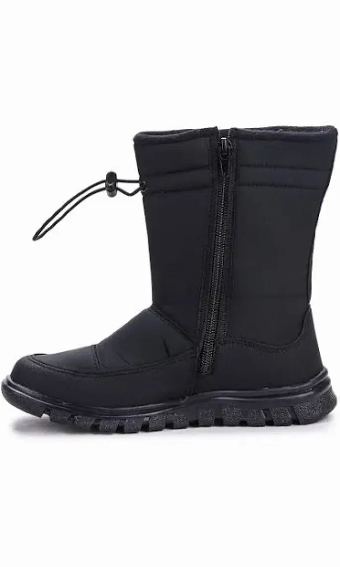 Kiko Kids Nuh Fermuarlı Kız Çocuk Kar Botu Ayakkabı Siyah