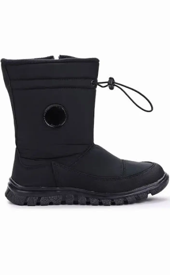 Kiko Kids Nuh Fermuarlı Kız Çocuk Kar Botu Ayakkabı Siyah