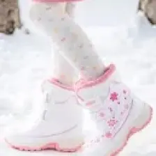 Kiko Kids Kartanesi Cırtlı Kız Çocuk Kar Bot Soğuk Suya Dayanıklı Beyaz - Pembe