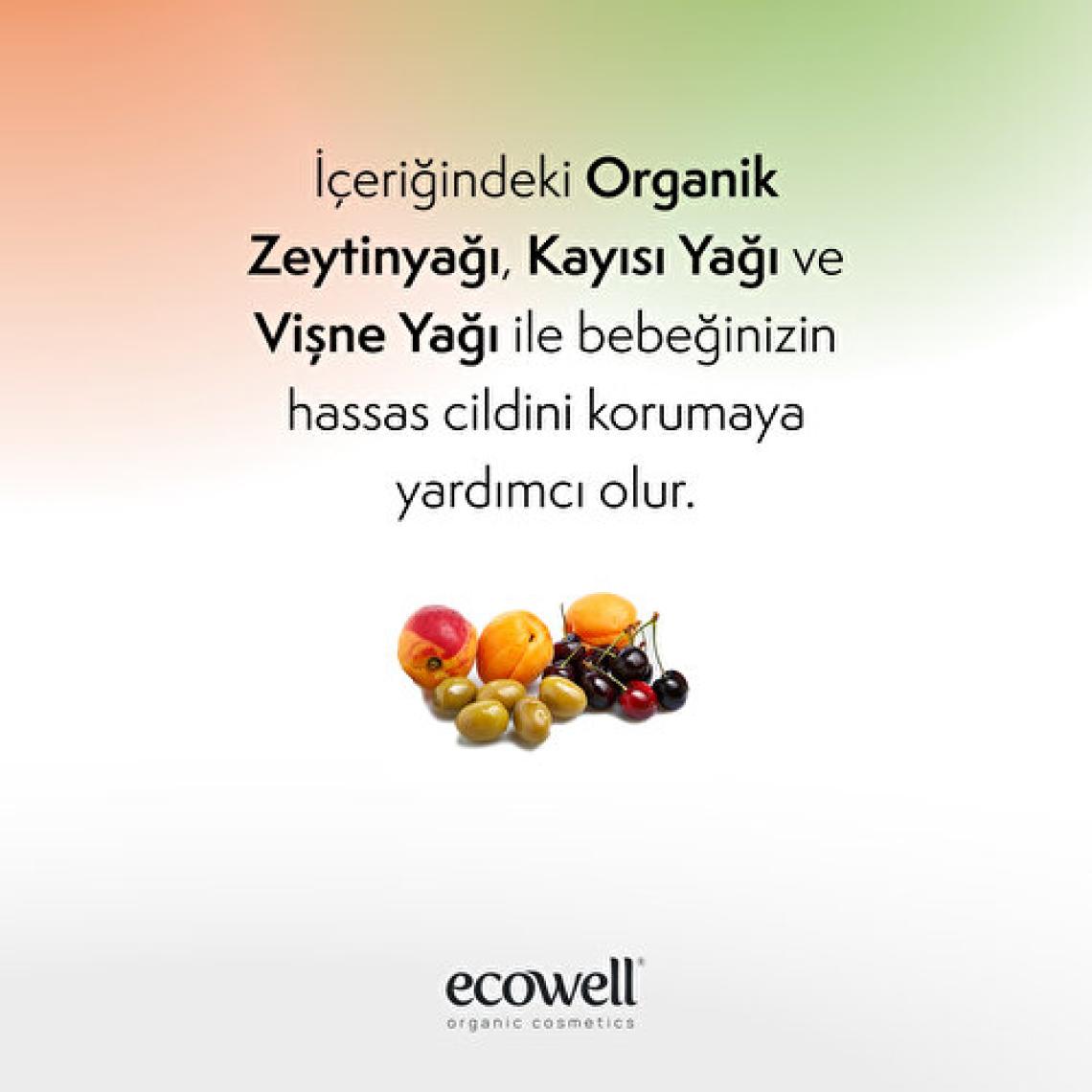 Ecowell Bebek Yüz ve Vücut Losyonu, Organik & Vegan Sertifikalı, Nemlendirici Bebe Kremi, Parabensiz, 300ml
