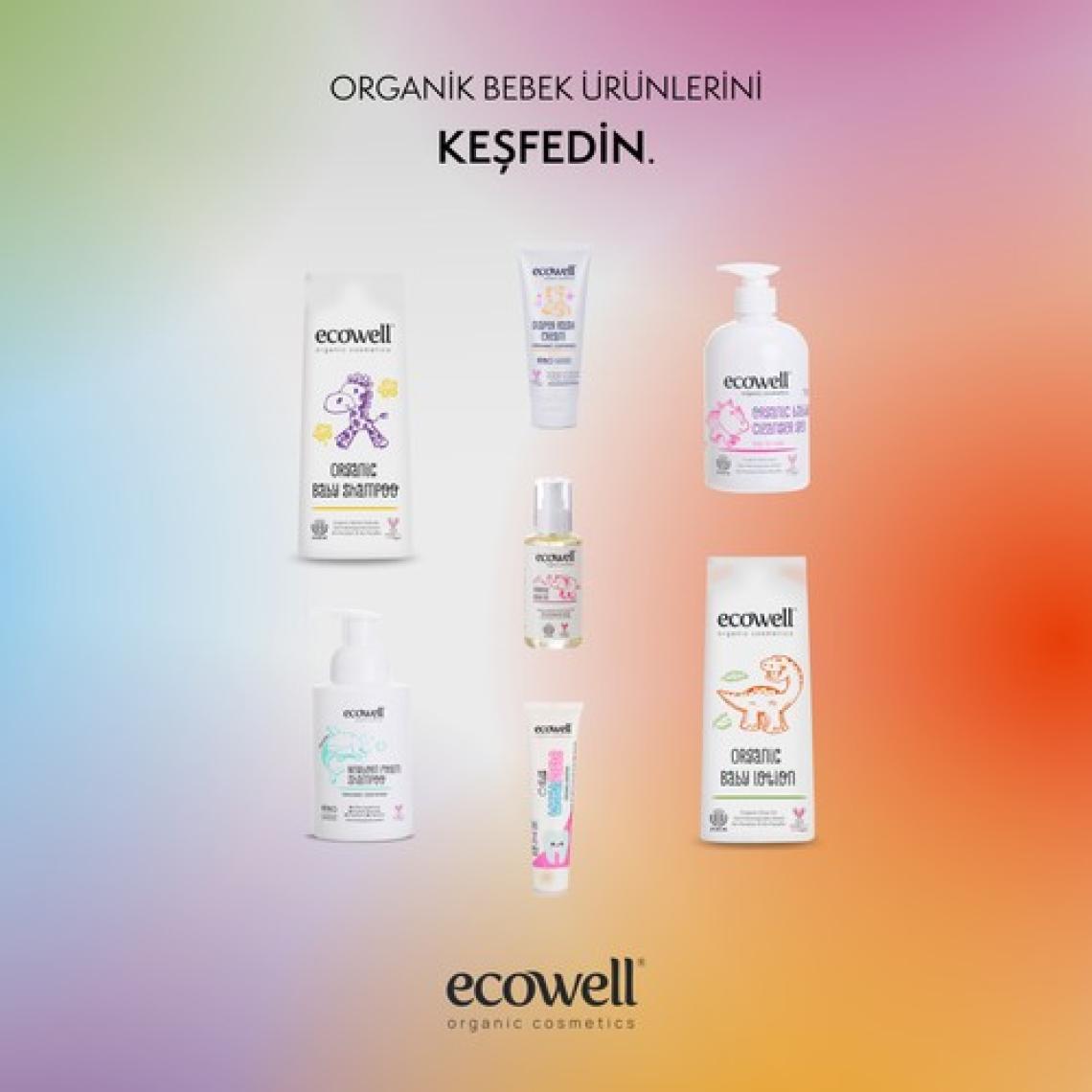 Ecowell Bebek Yüz ve Vücut Losyonu, Organik & Vegan Sertifikalı, Nemlendirici Bebe Kremi, Parabensiz, 300ml