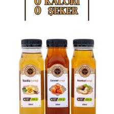 Vanilya * Fındık * Karamel Aromalı Kahve Şurubu 3 Lü Set Şekersiz 3 X 250 ml