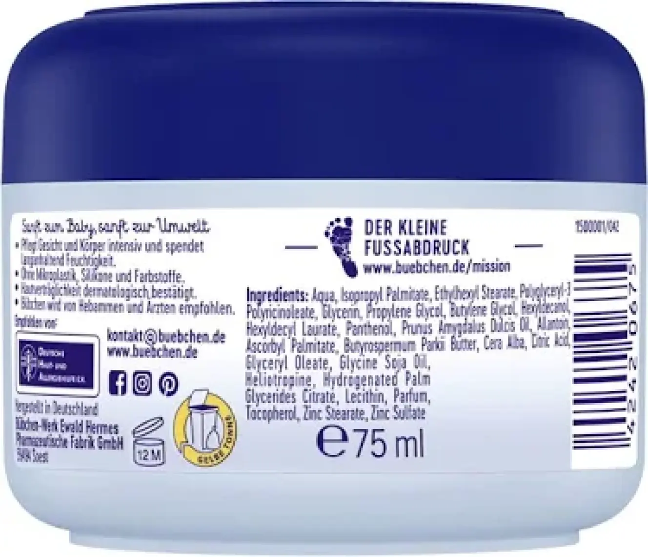 Bübchen Pflege Creme 75 Ml Yüz ve Vücut İçin Bebek Bakım Kremi