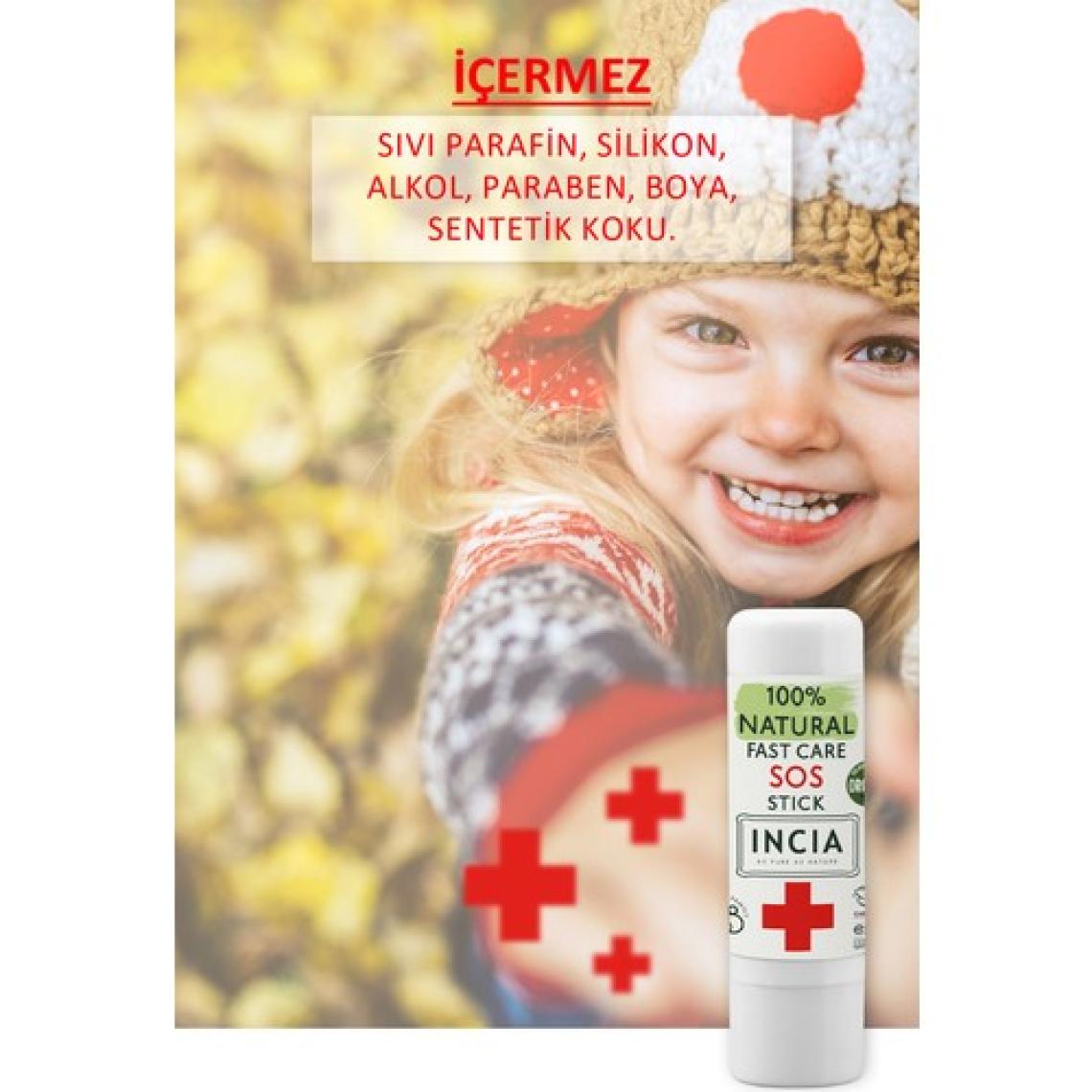 INCIA %100 Doğal Sos Stick Anlık Yatıştırıcı Organik Yalancı İğde Hızlı Koruma Bitkisel 6 ml