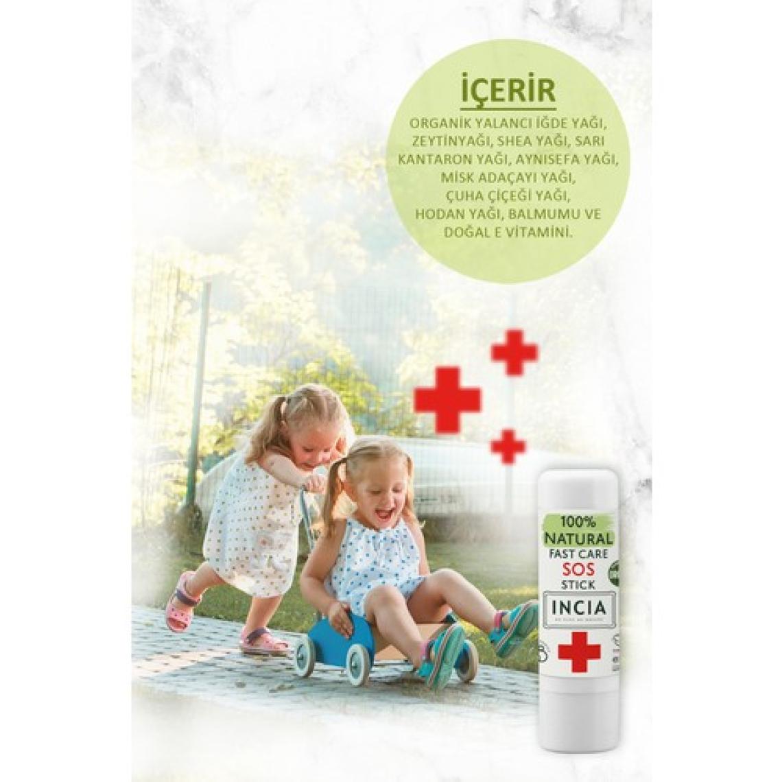 INCIA %100 Doğal Sos Stick Anlık Yatıştırıcı Organik Yalancı İğde Hızlı Koruma Bitkisel 6 ml