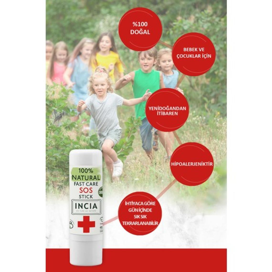 INCIA %100 Doğal Sos Stick Anlık Yatıştırıcı Organik Yalancı İğde Hızlı Koruma Bitkisel 6 ml