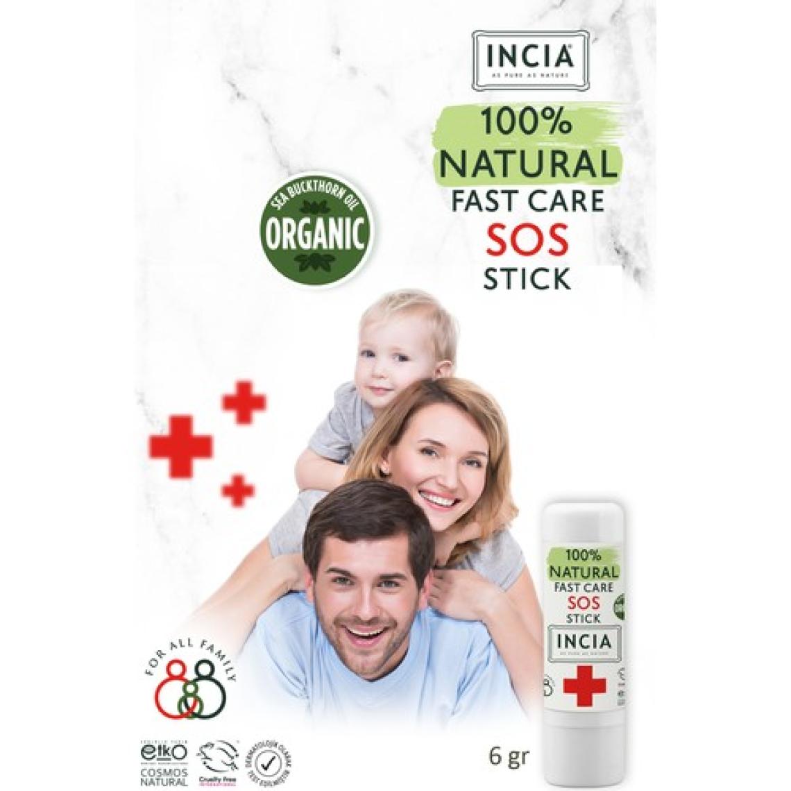 INCIA %100 Doğal Sos Stick Anlık Yatıştırıcı Organik Yalancı İğde Hızlı Koruma Bitkisel 6 ml