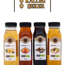 Vanilya * Fındık * Karamel * Çikolata Aromalı Kahve Şurubu 4 Lü Set Şekersiz 4 Ad. X 250 ml