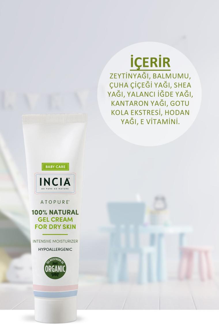 INCIA %100 Doğal Atopiğe Eğilimli Ciltler Için Jel Krem Çok Kuru Ciltler Için Yalancı Iğde Yağı 60 ml