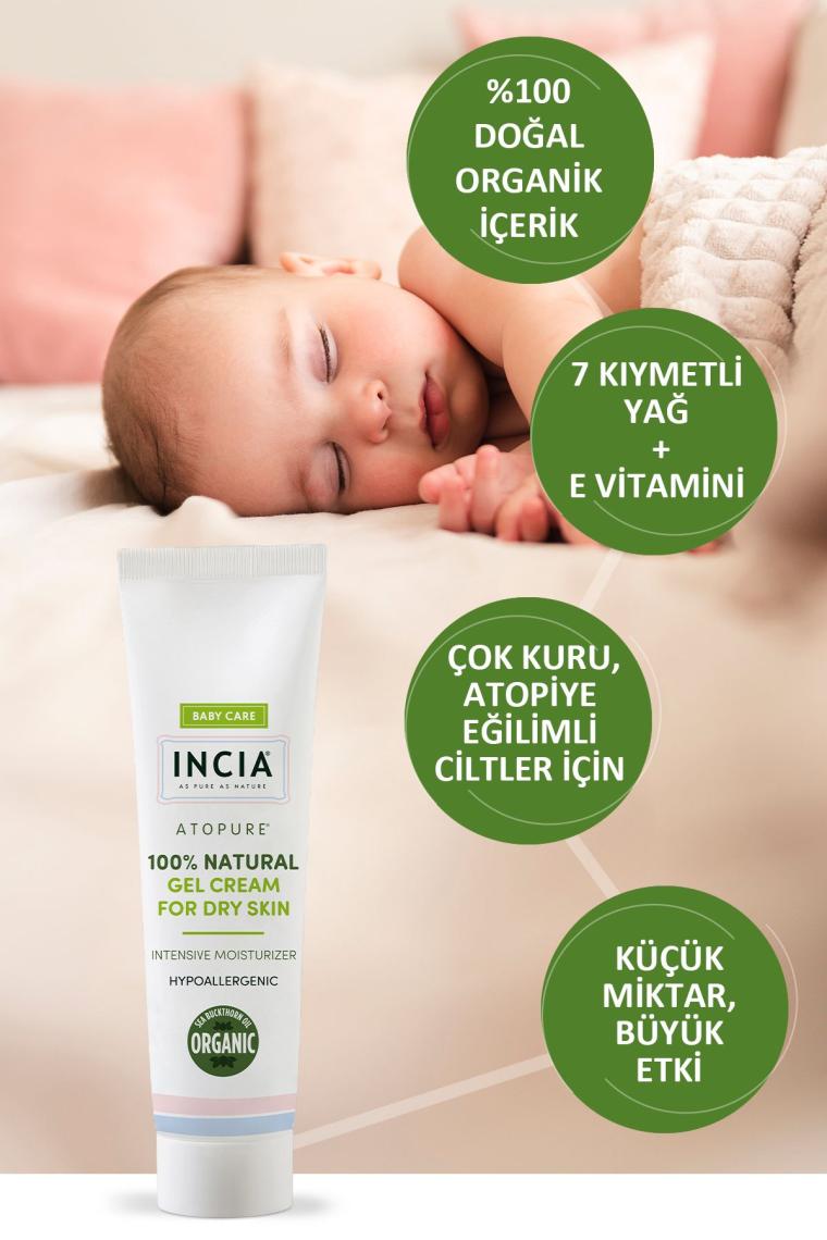 INCIA %100 Doğal Atopiğe Eğilimli Ciltler Için Jel Krem Çok Kuru Ciltler Için Yalancı Iğde Yağı 60 ml