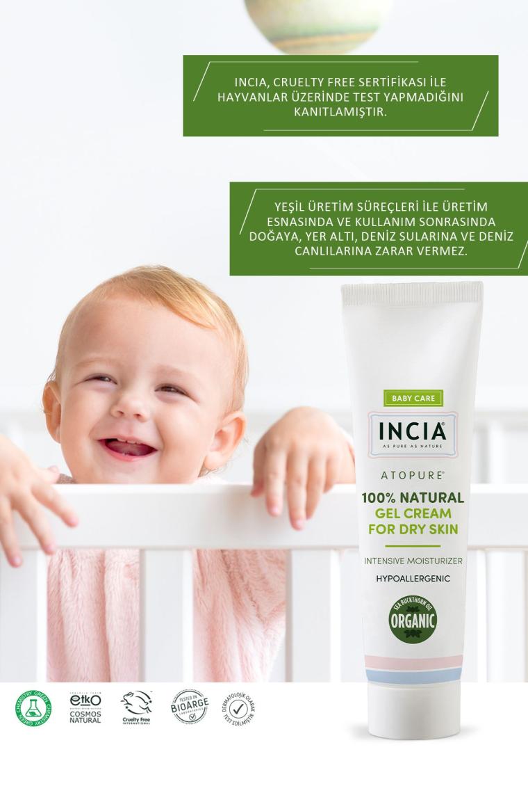 INCIA %100 Doğal Atopiğe Eğilimli Ciltler Için Jel Krem Çok Kuru Ciltler Için Yalancı Iğde Yağı 60 ml