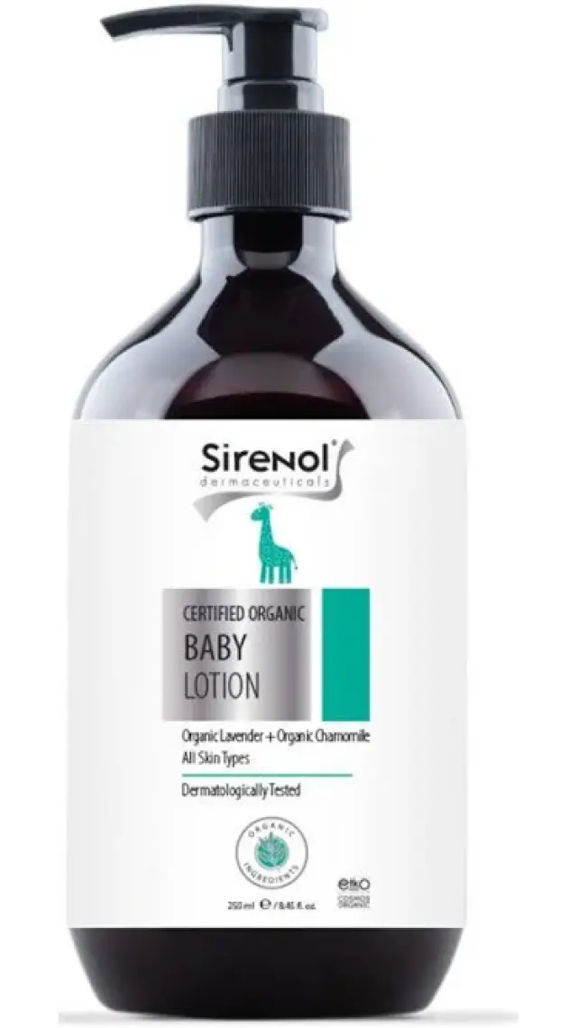 Sirenol Natural Cadı Fındığı Bebek Losyonu - Paraben ve Parfüm İçermeyen, Aloe Vera, Shea Yağı ve Papatya Özlü, 250 ml, Hassas Ciltler için Doğal İçerik