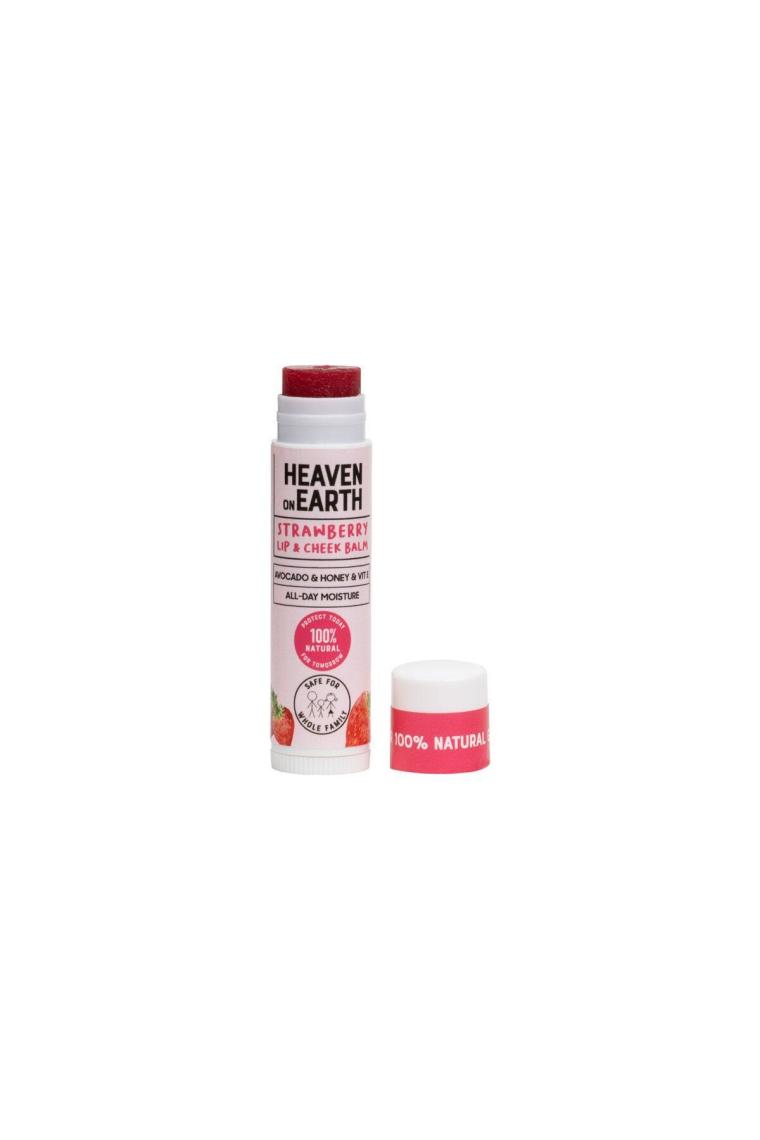 Heaven On Earth %100 Doğal Strawberry Lip & Cheek Balm Nemlendirici Besleyici Renkli ve Çilekli Dudak ve Yanak Balmı