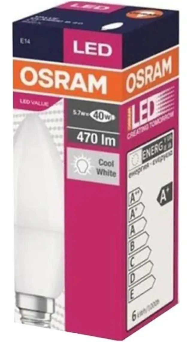 Osram Led Value 4,9W Beyaz Işık E-14 470lm Ampul